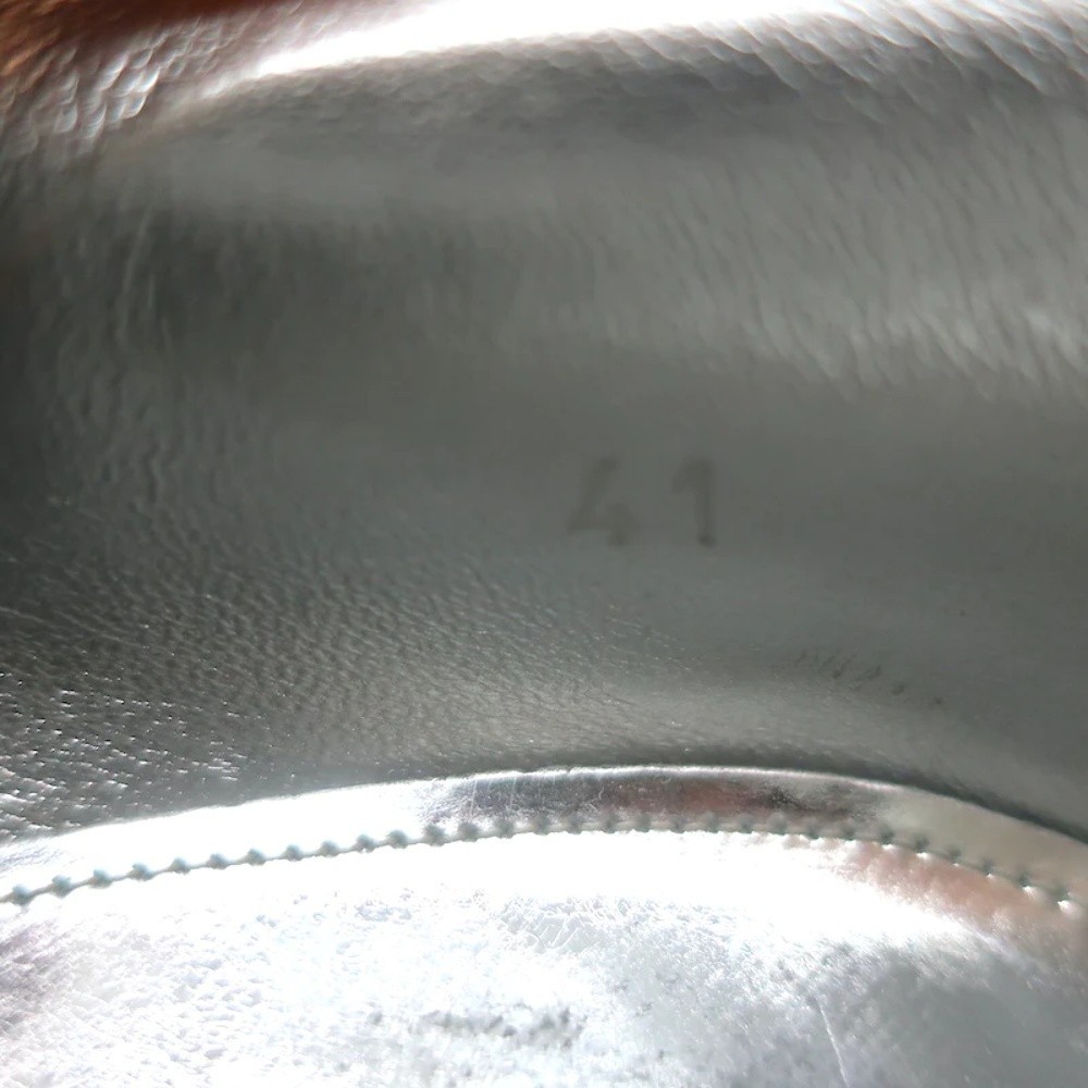 Prada Platform Wingtip Brogues Silver Metallic Leather Size 41 - Picture 11 of 12